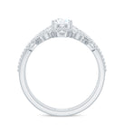 Pear Moissanite Double Band Engagement Ring with Enhancer D-VS1 - Rosec Jewels