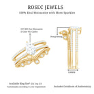 Pear Moissanite Double Band Engagement Ring with Enhancer D-VS1 - Rosec Jewels