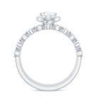 Pear Shaped Moissanite Engagement Ring with 2 Enhancers D-VS1 - Rosec Jewels