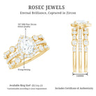 Pear Shaped Cubic Zirconia Trio Wedding Ring Set for Women AAAA - Rosec Jewels