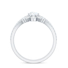 Rosec Jewels-Pear Cut Moissanite Solitaire Bridal Ring Set with Certificate
