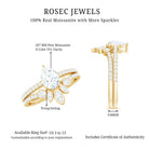 Rosec Jewels-Pear Cut Moissanite Solitaire Bridal Ring Set with Certificate