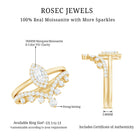 Marquise Cut Moissanite Halo Wedding Ring Set For Women D-VS1 - Rosec Jewels