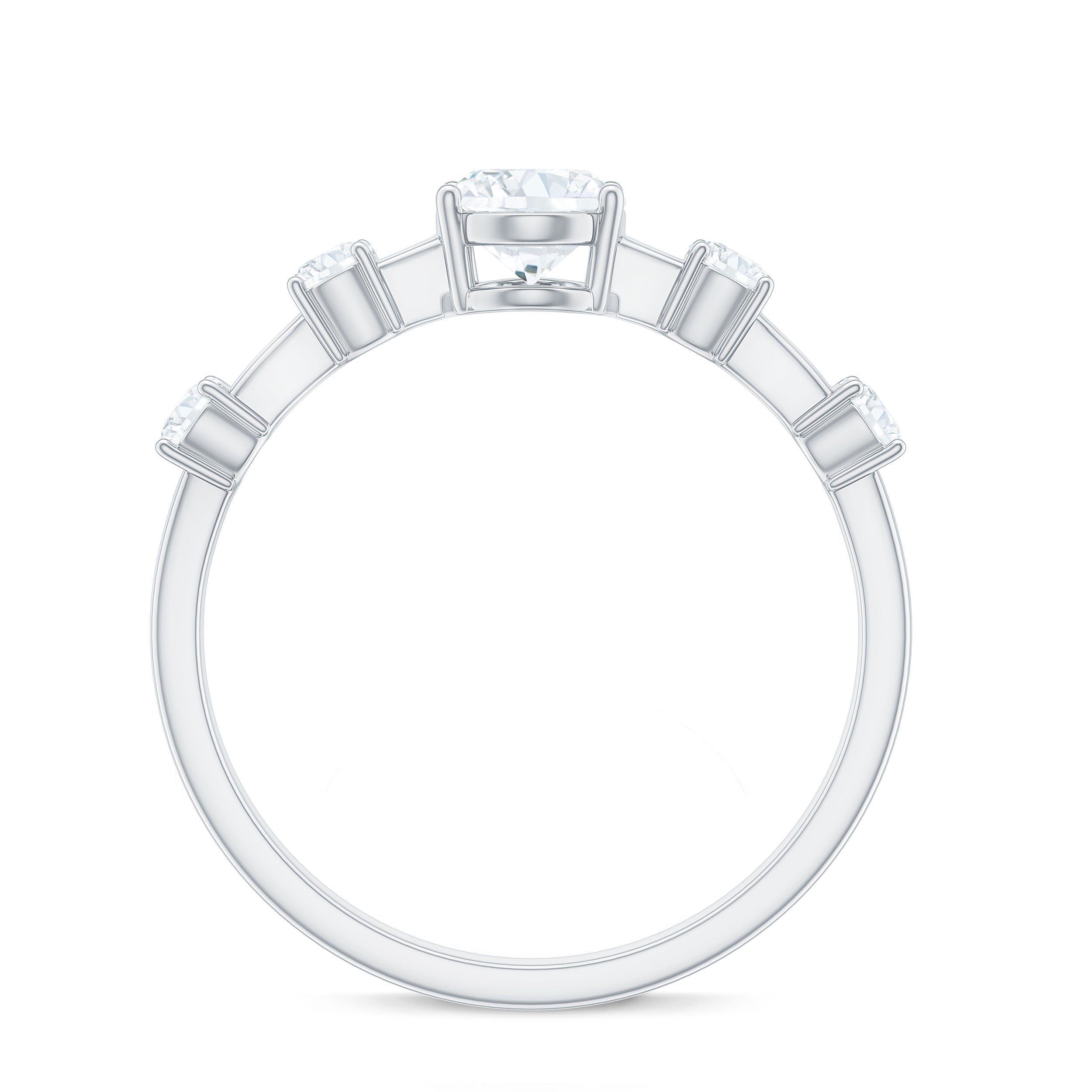Rosec Jewels-1.75 CT Oval Zircon Solitaire Engagement Ring in Gold