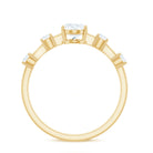 Rosec Jewels-1.75 CT Oval Zircon Solitaire Engagement Ring in Gold
