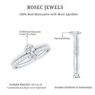 Oval Shaped Moissanite Engagement Ring with Wedding Band Set D-VS1 - Rosec Jewels