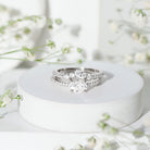 Oval Cut Moissanite Engagement Ring with Wedding Band Set D-VS1 - Rosec Jewels