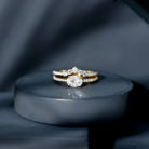Oval Cut Moissanite Engagement Ring with Wedding Band Set D-VS1 - Rosec Jewels