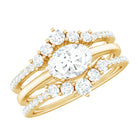 2.25 CT Oval Zircon Trio Wedding Ring Set in Gold AAAA - Rosec Jewels