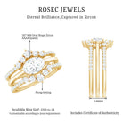 2.25 CT Oval Zircon Trio Wedding Ring Set in Gold AAAA - Rosec Jewels