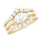 Rosec Jewels-Brilliant Cut Moissanite Trio Wedding Ring Set with Certificate