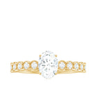 1.75 CT Prong Set Oval Cut Zircon Solitaire Engagement Ring AAAA - Rosec Jewels