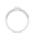 Certified Moissanite Oval Cut Engagement Ring with Side Stones D-VS1 - Rosec Jewels