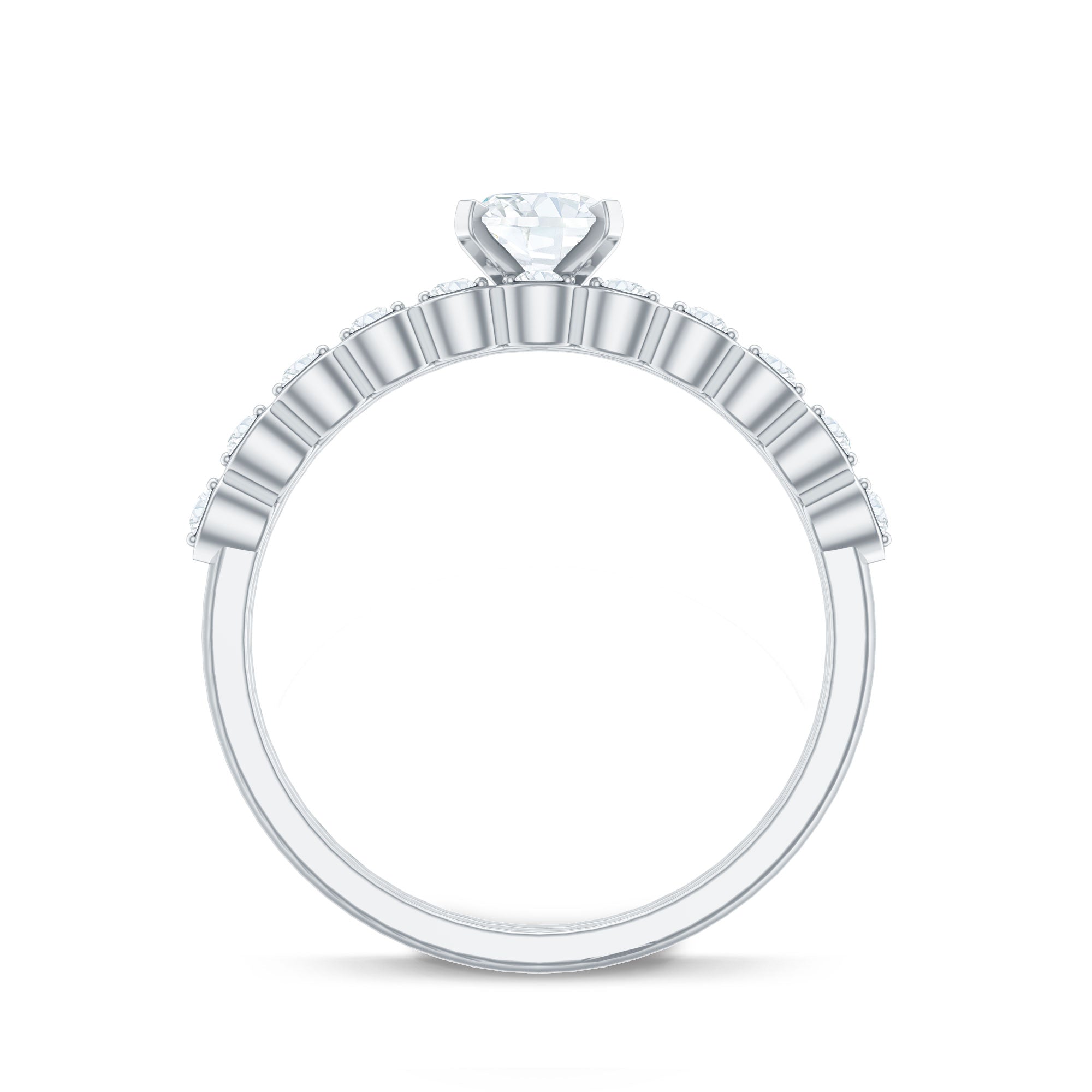 Rosec Jewels-Oval Cut Moissanite Solitaire Bridal Ring Set for Women