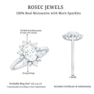 Certified Oval Moissanite Flower Halo Engagement Ring D-VS1 - Rosec Jewels