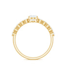 1.75 CT Oval Cut Solitaire Zircon Engagement Ring with Side Stones AAAA - Rosec Jewels
