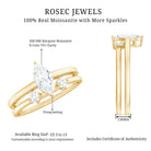 Rosec Jewels-Marquise Cut Moissanite Engagement Ring with Stackable Band