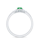 Natural Marquise Emerald Diamond Promise Ring Set of 2 AAA - Rosec Jewels