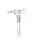 Marquise Cut Moissanite Wedding Ring Set with Beaded Detail D-VS1 - Rosec Jewels