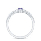 Natural Marquise Tanzanite Diamond Engagement Ring Set AAA - Rosec Jewels
