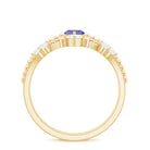 Natural Marquise Tanzanite Diamond Engagement Ring Set AAA - Rosec Jewels