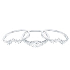 Certified Moissanite Trio Bridal Ring Set for Women D-VS1 - Rosec Jewels