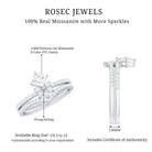 Rosec Jewels-Princess Cut Certified Moissanite Flower Wedding Ring Set