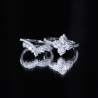 Certified Moissanite Statement Wedding Ring Set D-VS1 - Rosec Jewels