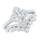 Certified Moissanite Statement Wedding Ring Set D-VS1 - Rosec Jewels