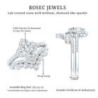 Certified Moissanite Statement Wedding Ring Set D-VS1 - Rosec Jewels