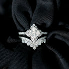 Certified Moissanite Statement Wedding Ring Set D-VS1 - Rosec Jewels