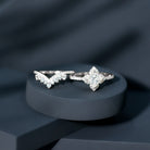 Certified Moissanite Statement Wedding Ring Set D-VS1 - Rosec Jewels