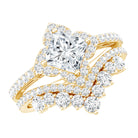 Certified Moissanite Statement Wedding Ring Set D-VS1 - Rosec Jewels