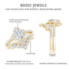 Certified Moissanite Statement Wedding Ring Set D-VS1 - Rosec Jewels
