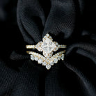 Certified Moissanite Statement Wedding Ring Set D-VS1 - Rosec Jewels