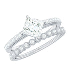 Rosec Jewels-Princess Cut Moissanite Engagement Ring with Wedding Band Set
