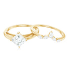 Princess Cut Moissanite Solitaire Wedding Ring Set for Her D-VS1 - Rosec Jewels