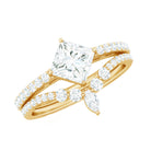 Rosec Jewels-Princess Cut Moissanite Wedding Ring Set for Women