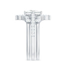 Rosec Jewels-Classic Trio Bridal Ring Set with Princess and Round Cut Moissanites