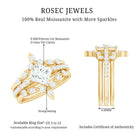 Rosec Jewels-Classic Trio Bridal Ring Set with Princess and Round Cut Moissanites