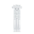 Rosec Jewels-Princess Cut Moissanite Halo Engagement Ring with Wedding Bands