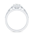 Rosec Jewels-Princess Cut Moissanite Halo Engagement Ring with Wedding Bands