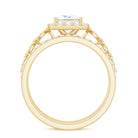 Rosec Jewels-Princess Cut Moissanite Halo Engagement Ring with Wedding Bands