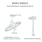 1.75 CT Princess Cut Solitaire Zircon Designer Engagement Ring AAAA - Rosec Jewels