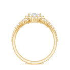 Princess Cut Moissanite Halo Wedding Ring Set with Certificate D-VS1 - Rosec Jewels
