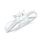 1 Carat Princess Cut Cubic Zirconia Solitaire Engagement Ring AAAA - Rosec Jewels