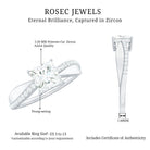 1 Carat Princess Cut Cubic Zirconia Solitaire Engagement Ring AAAA - Rosec Jewels