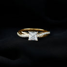 Solitaire Moissanite Princess Cut Engagement Ring D-VS1 - Rosec Jewels