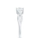 Rosec Jewels-Princess Cut Moissanite Crossover Engagement Ring for Women