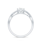 Rosec Jewels-Princess Cut Moissanite Crossover Engagement Ring for Women